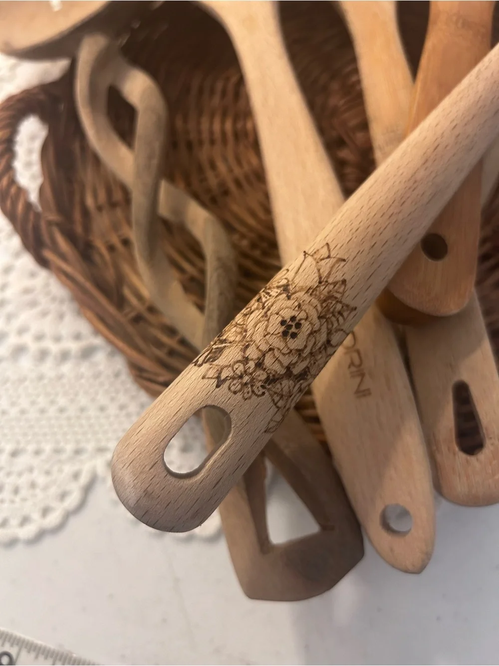 Cottage Rustic Wooden Kitchen Spoon Lot - Natural Wood collection
